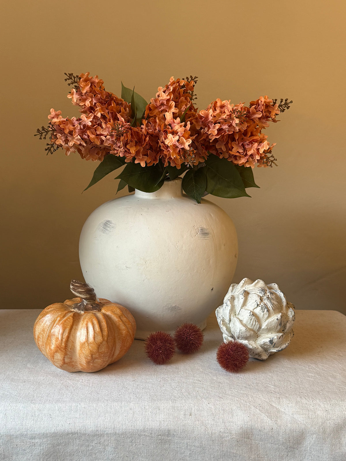 Rustic Hand-Carved Wooden Pumpkin