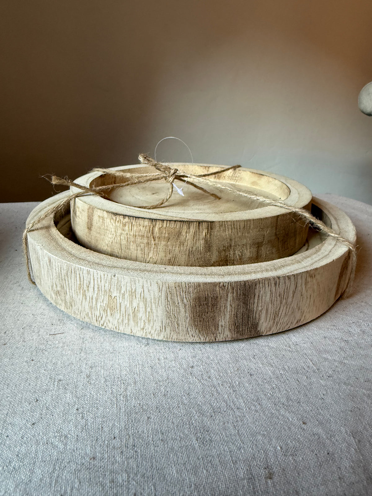 Natural Wooden Nesting Display Trays – Set of 2