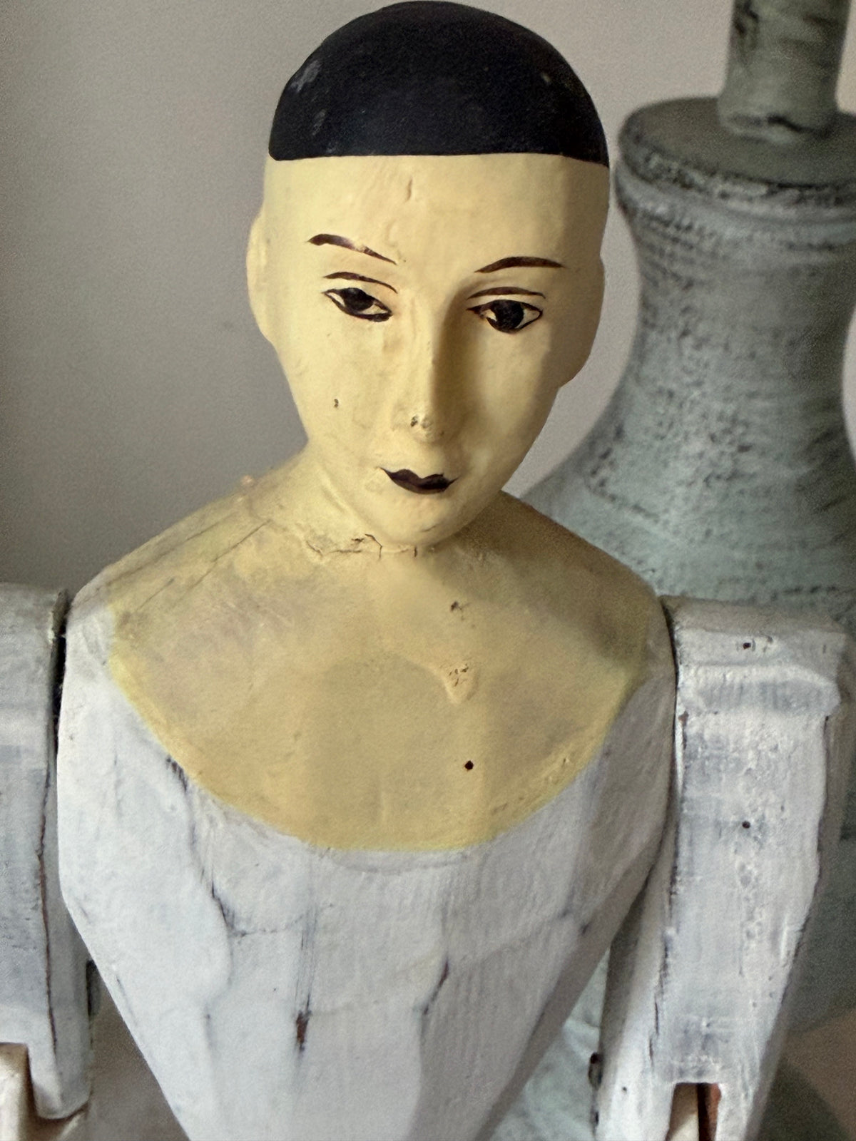 French Sourced Santos Style wooden Figure | Collectors | Cabinet